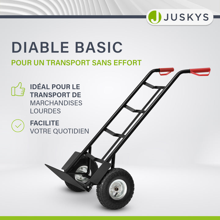 Diable Basic noir avec poignées rouges pliable