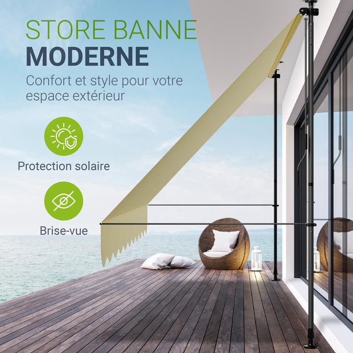Store de balcon à pince Kapstadt – avec manivelle, jusqu'à 400 cm
