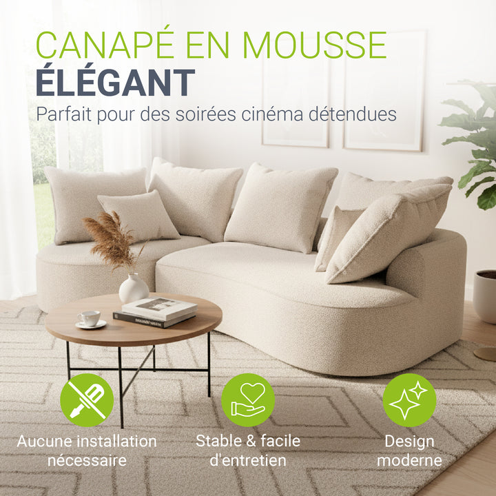 Canapé Tirano avec pouf et coussins décoratifs