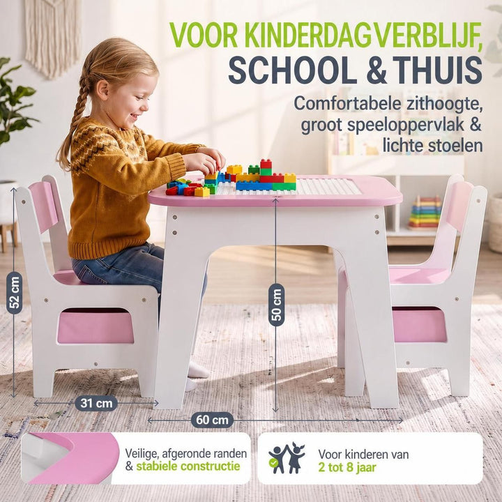 Table de jeu avec deux chaises Milou