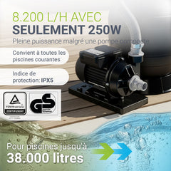 Système de filtration à sable pour piscines jusqu'à 30 000 litres