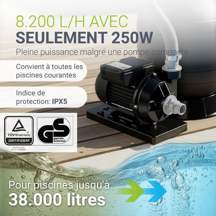 Système de filtration à sable pour piscines jusqu'à 30 000 litres