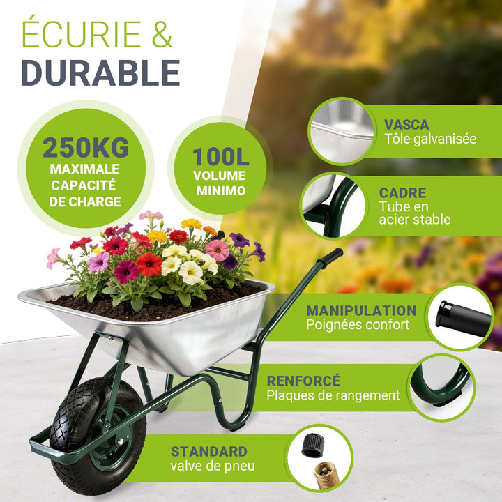 Brouette de jardin 100 L