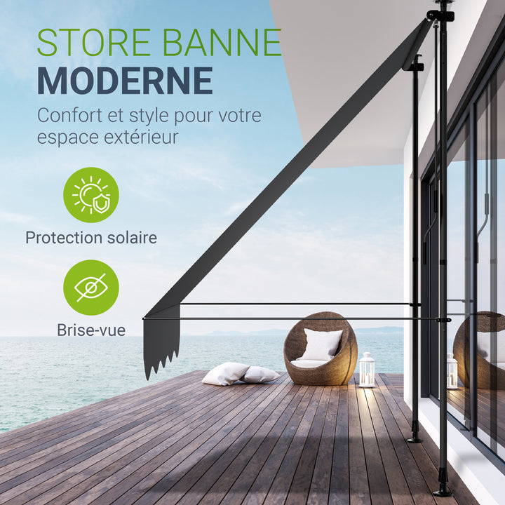 Store de balcon à pince Kapstadt – avec manivelle, jusqu'à 400 cm