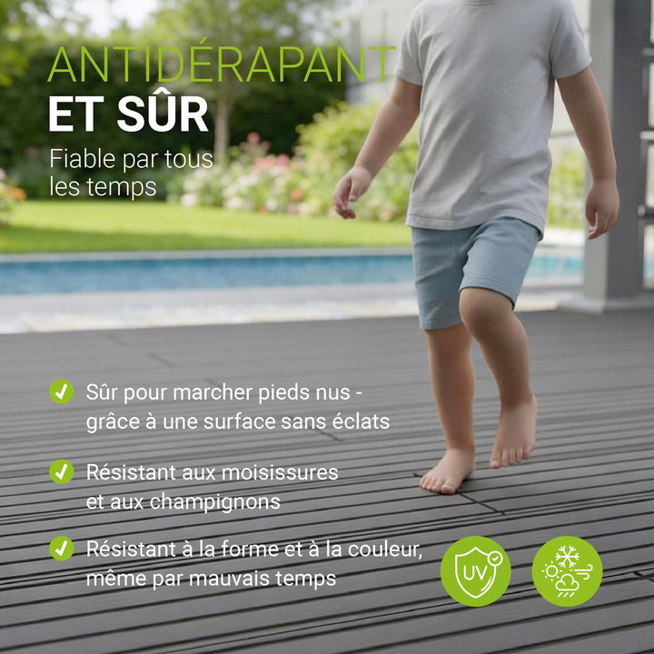 Lames de terrasse en WPC grises