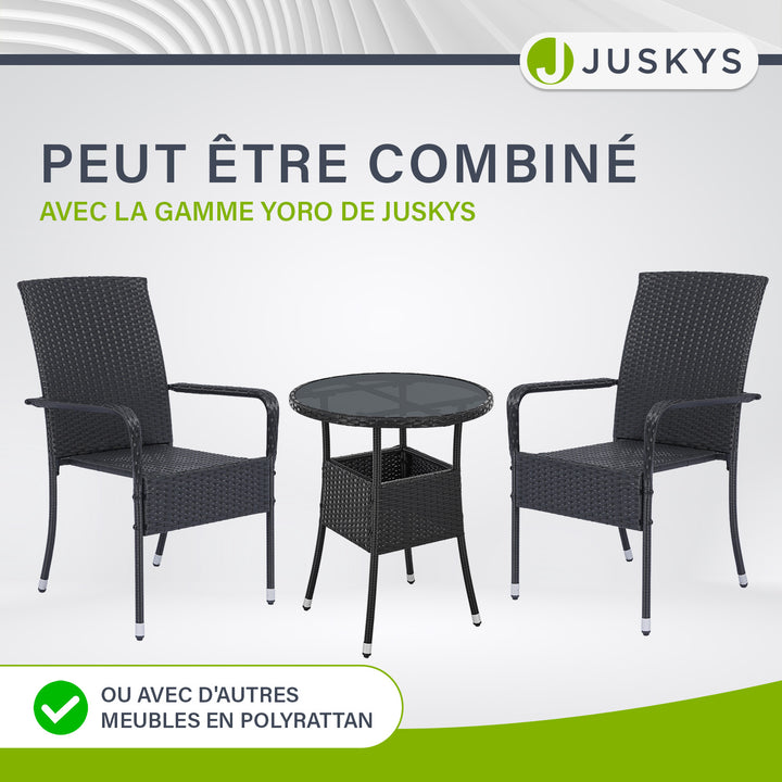 Table de jardin ronde en polyrotin Yoro