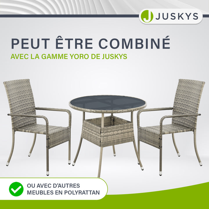 Table de jardin ronde en polyrotin Yoro