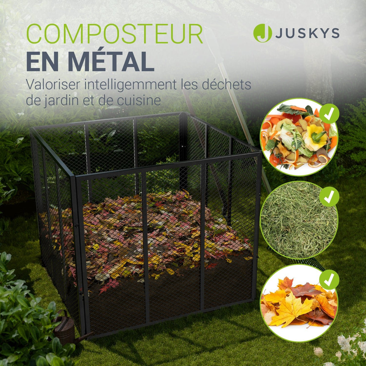Composteur métallique pour déchets de jardin