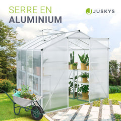 Serre en aluminium avec fondation