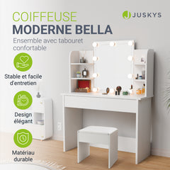 Coiffeuse Bella avec tabouret Melly