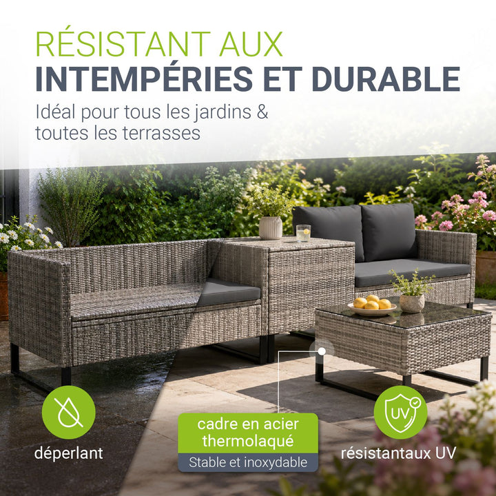 Salon de jardin pour 4 personnes Santorin