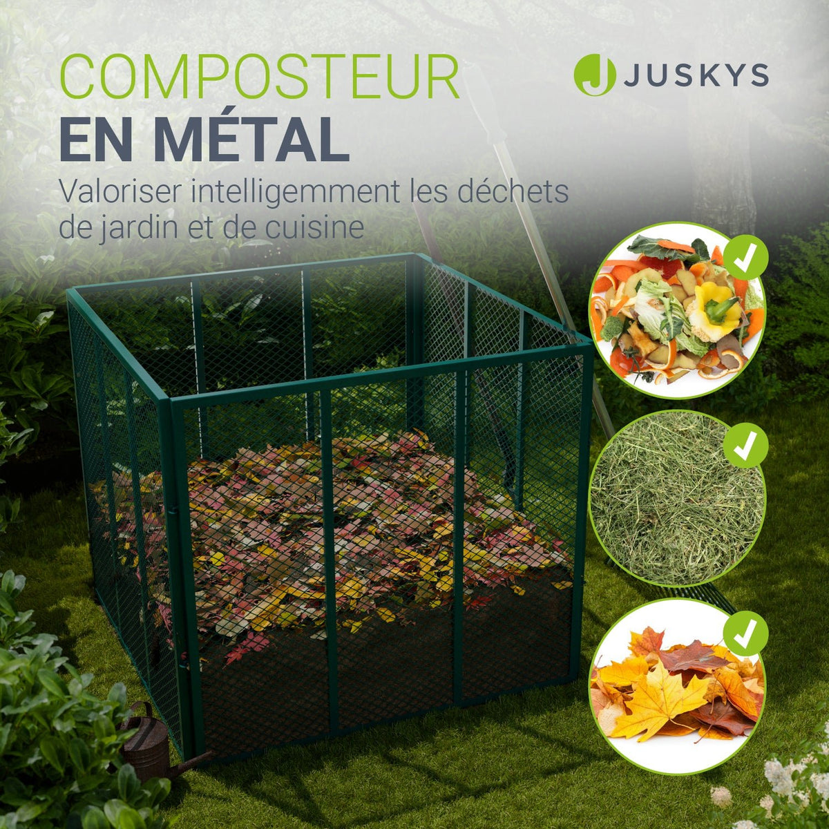 Composteur métallique pour déchets de jardin