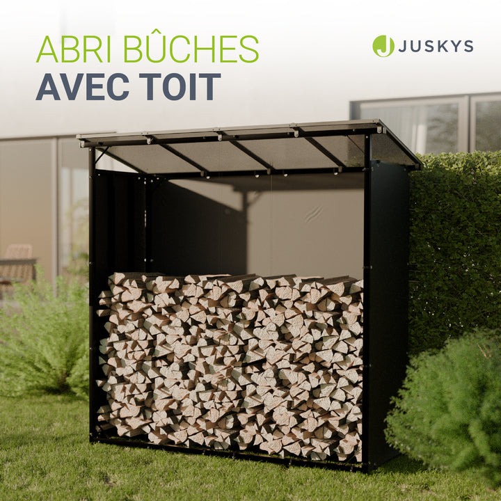 Râtelier à bois d'extérieur avec toit