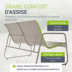 Ensemble de mobilier de jardin Genua 4 pièces avec table et banc