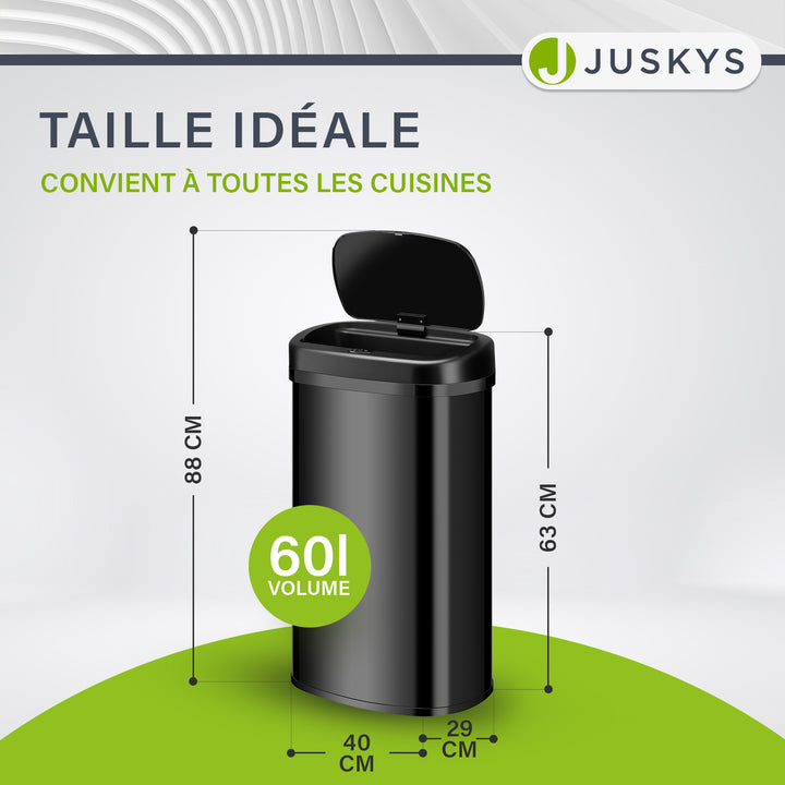 Poubelle rectangulaire avec capteur
