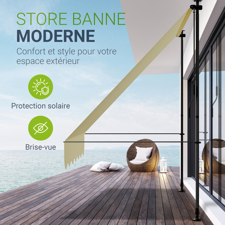 Store de balcon à pince Kapstadt – avec manivelle, jusqu'à 400 cm