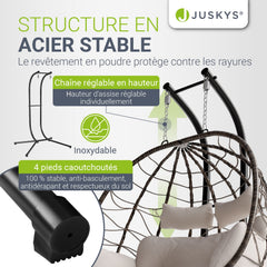 Fauteuil suspendu double en résine tressée Aria