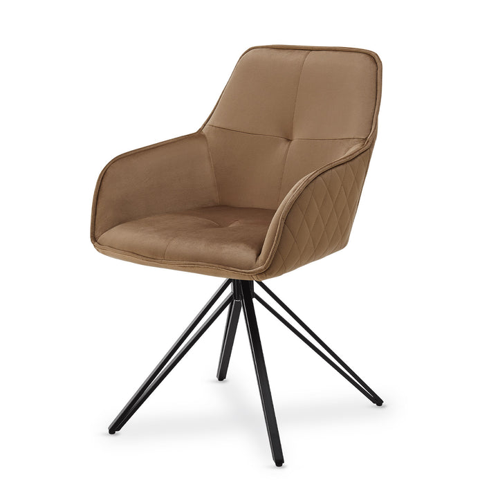 Chaise de salle à manger pivotante en velours Clyde