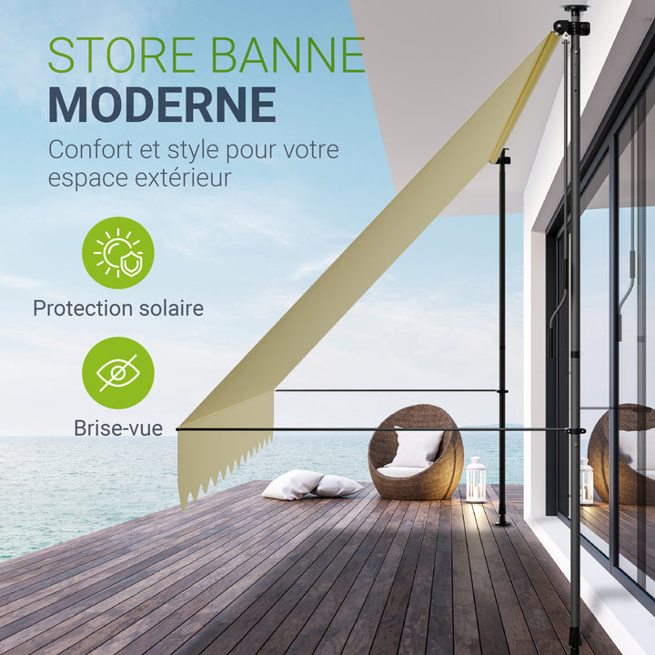 Store de balcon à pince Kapstadt – avec manivelle, jusqu'à 400 cm