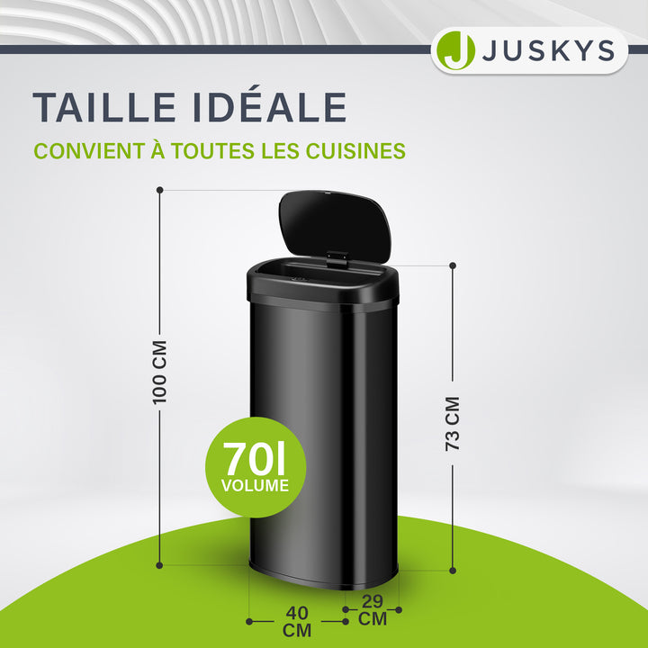 Poubelle rectangulaire avec capteur