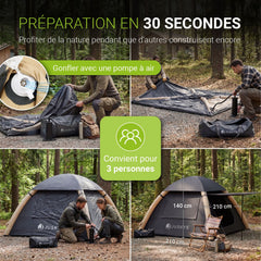 Tente gonflable avec accessoires pour 1 à 4 personnes