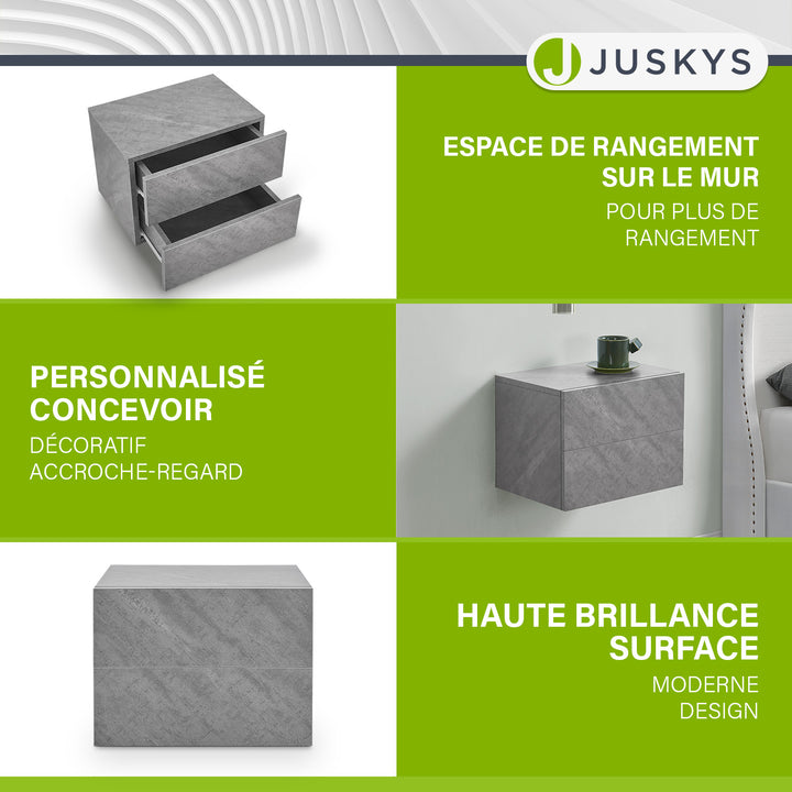 Table de chevet murale suspendue