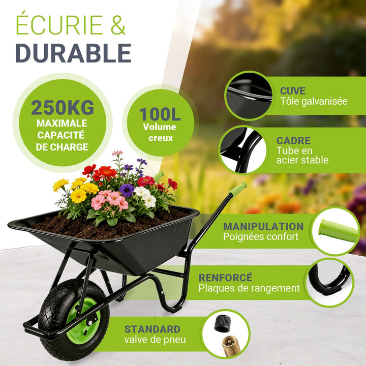 Brouette de jardin 100 L