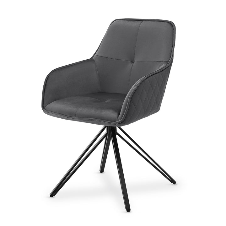 Chaise de salle à manger pivotante en velours Clyde