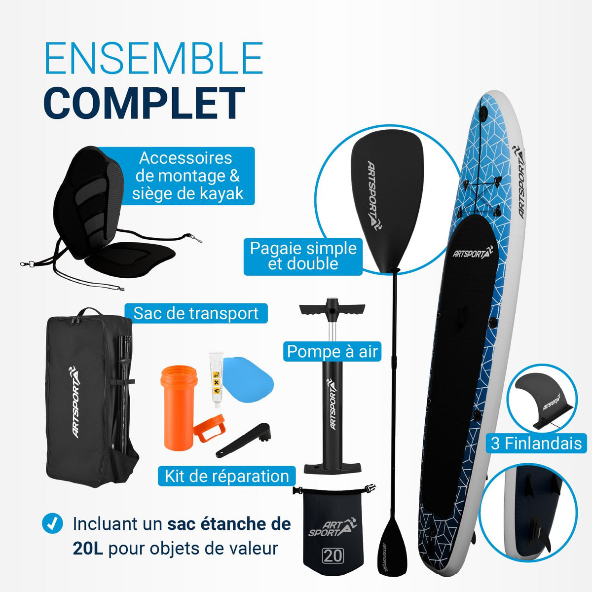 Set de planche de stand up paddle - Kayak