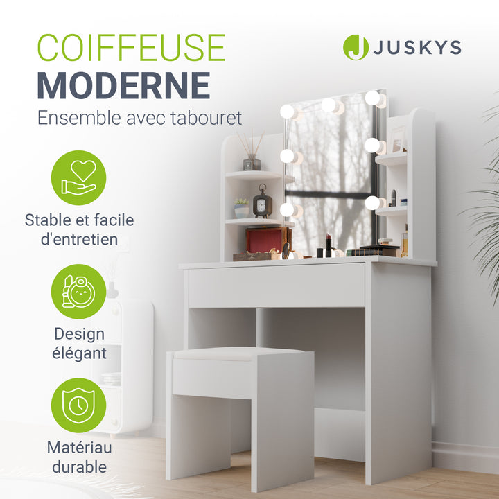 Coiffeuse Zoey et tabouret Melly