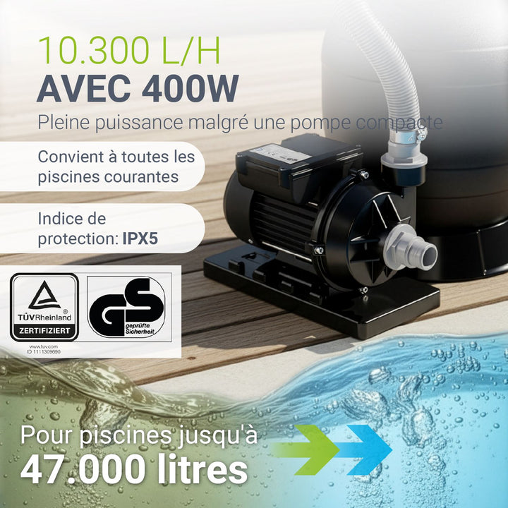 Système de filtration à sable pour piscines jusqu'à 30 000 litres