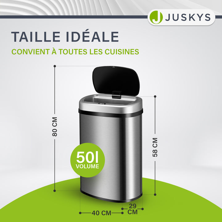 Poubelle rectangulaire avec capteur