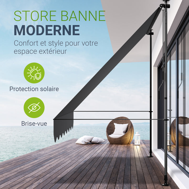 Store de balcon à pince Kapstadt – avec manivelle, jusqu'à 400 cm