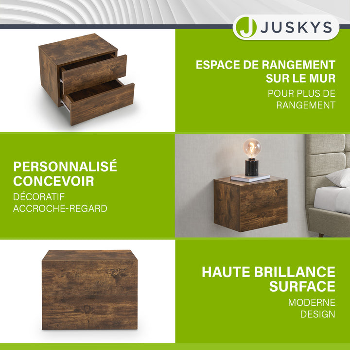 Table de chevet murale suspendue