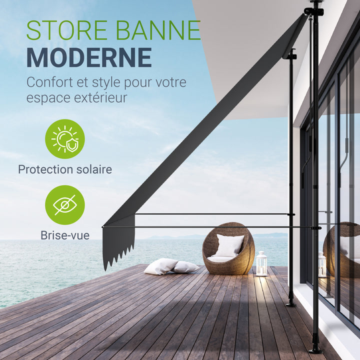 Store de balcon à pince Kapstadt – avec manivelle, jusqu'à 400 cm
