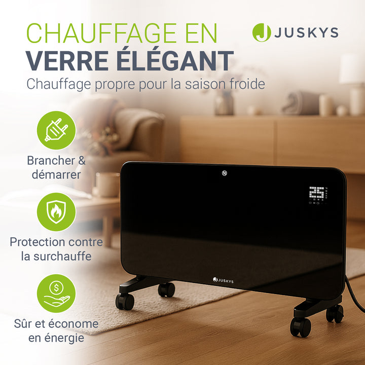 Convecteur en verre jusqu'à 2000 W