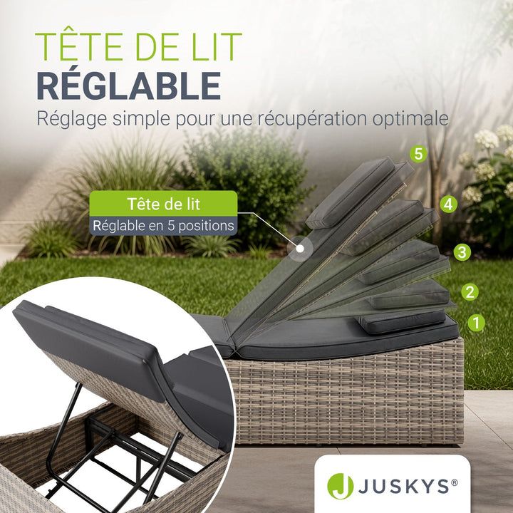 Chaise longue pliable en polyrotin Lamia