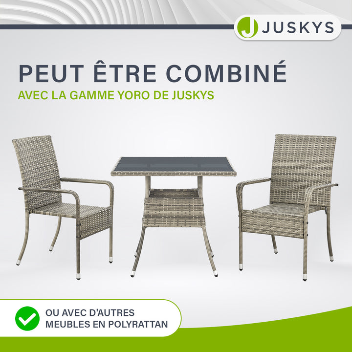 Table de jardin carrée en polyrotin Yoro
