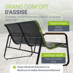 Ensemble de mobilier de jardin Genua 4 pièces avec table et banc