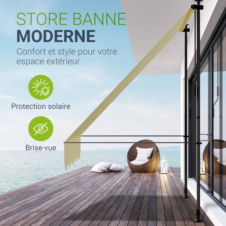 Store de balcon à pince Kapstadt – avec manivelle, jusqu'à 400 cm