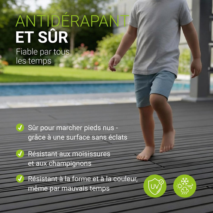 Lames de terrasse en WPC anthracite