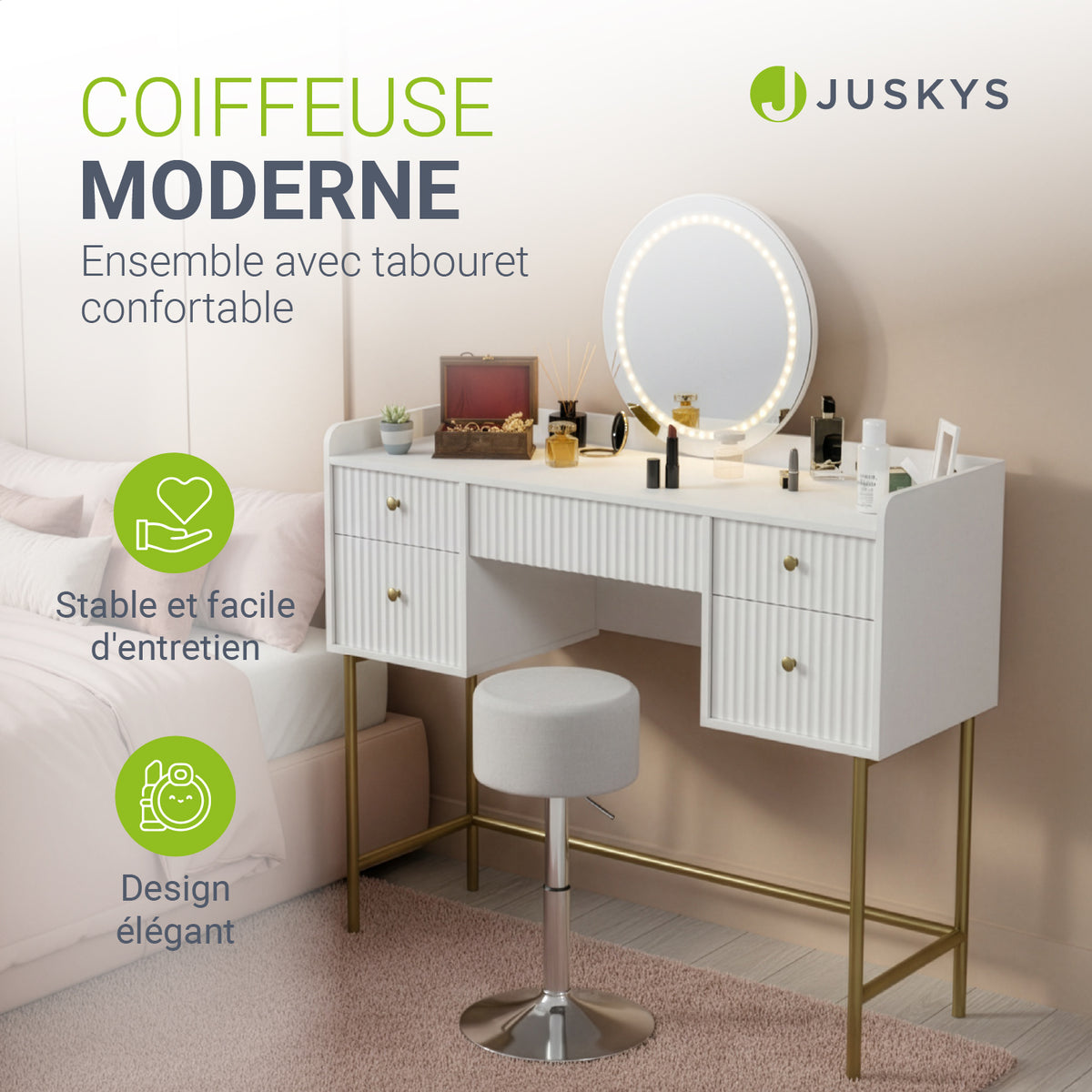 Coiffeuse avec miroir Samira