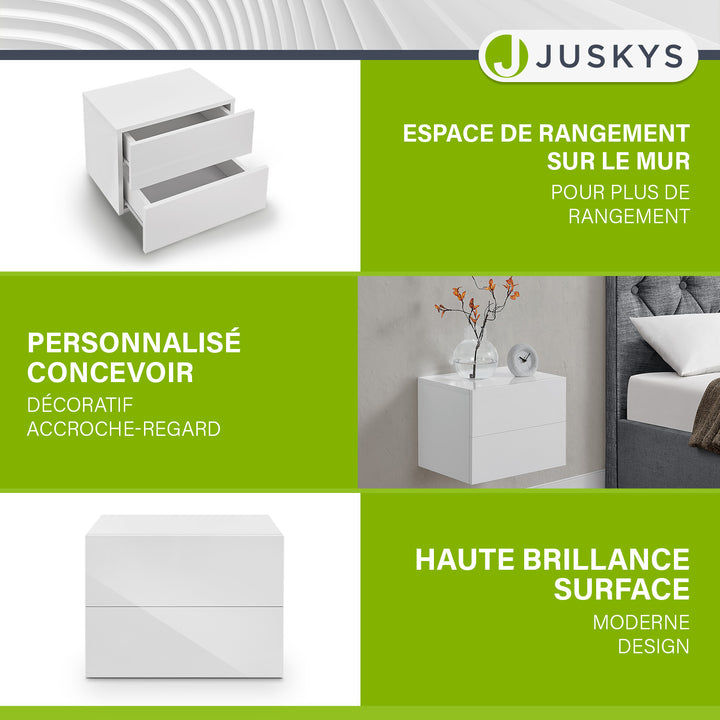 Table de chevet murale suspendue
