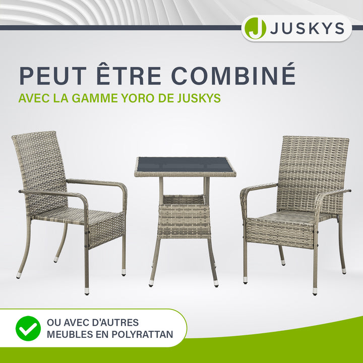 Table de jardin carrée en polyrotin Yoro
