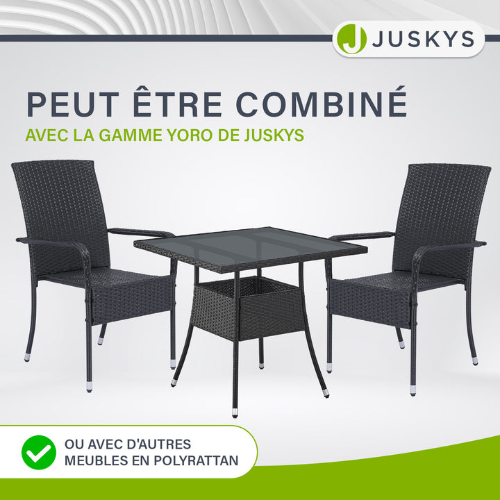 Table de jardin carrée en polyrotin Yoro