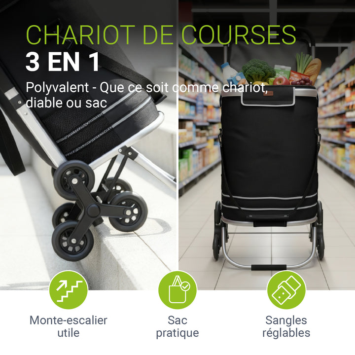 chariot de supermarché monte-escalier