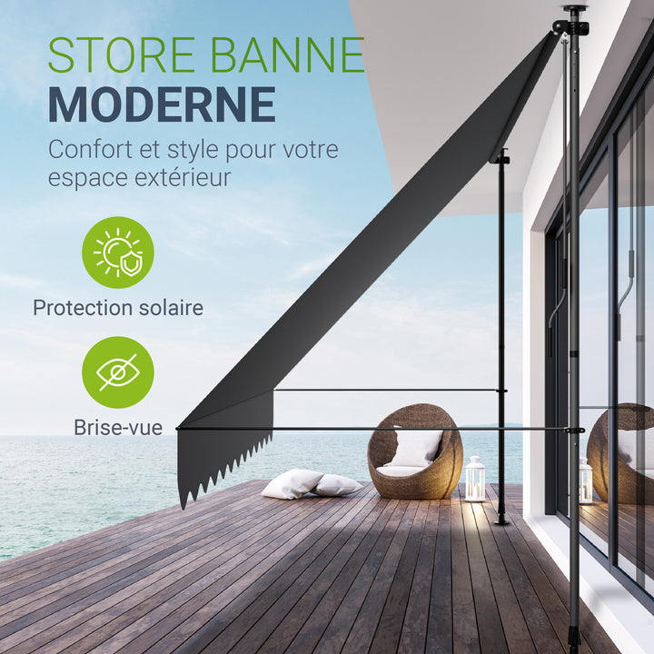Store de balcon à pince Kapstadt – avec manivelle, jusqu'à 400 cm