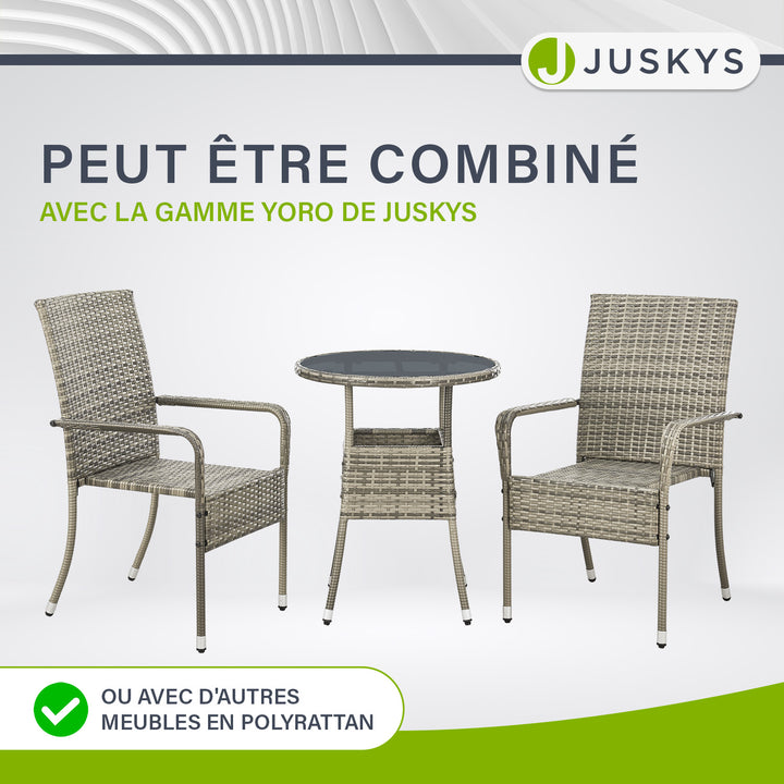 Table de jardin ronde en polyrotin Yoro