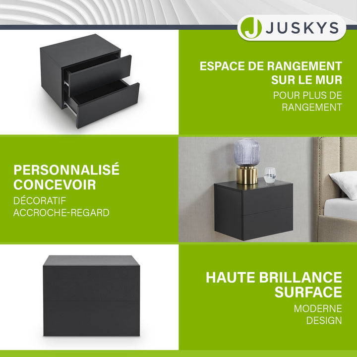Table de chevet murale suspendue