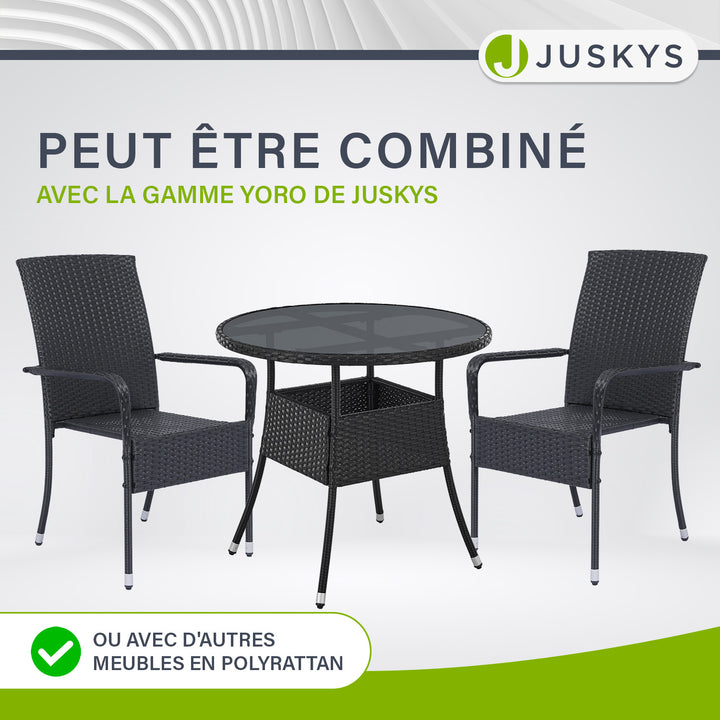 Table de jardin ronde en polyrotin Yoro